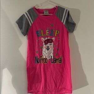 Pink and Gray Nightgown with Playful Design